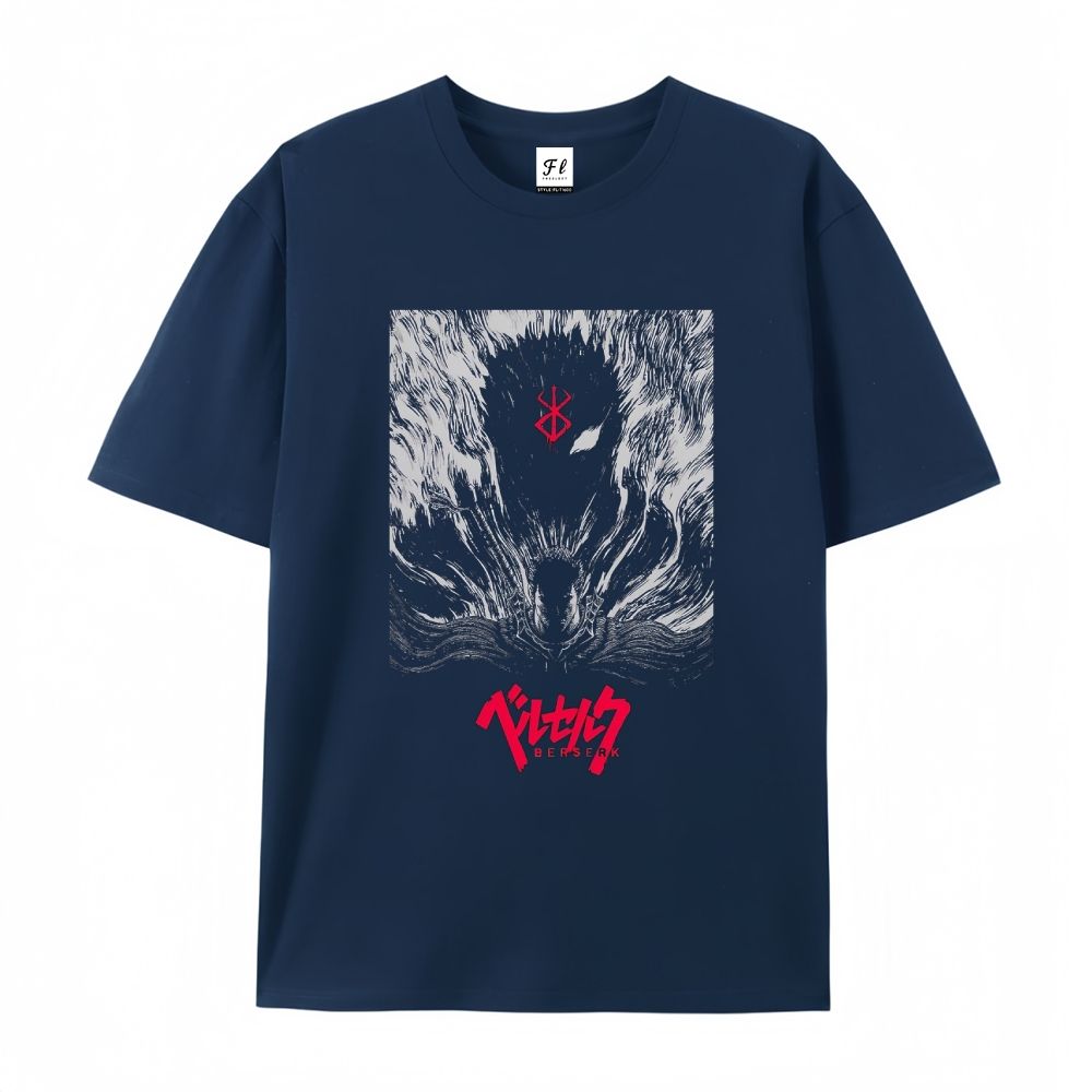 Pure Cotton Unisex Round Neck Anime T-Shirt Berserk