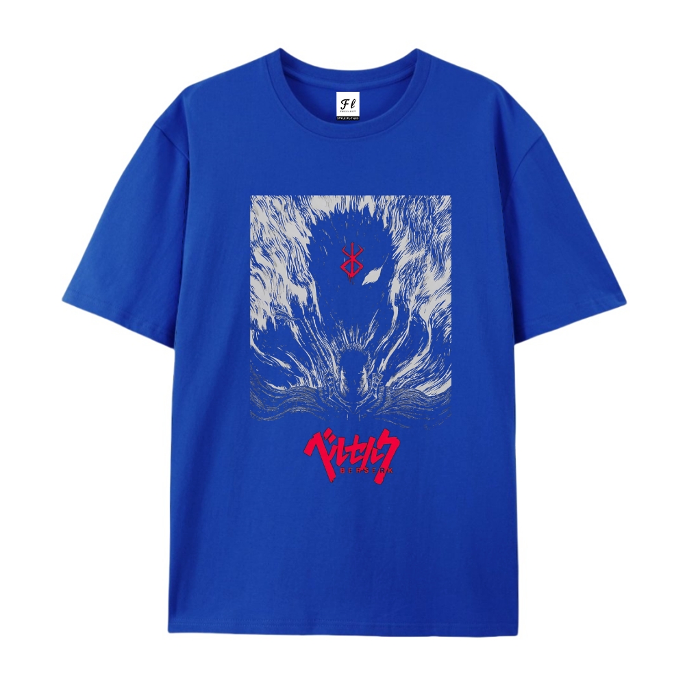 Pure Cotton Unisex Round Neck Anime T-Shirt Berserk