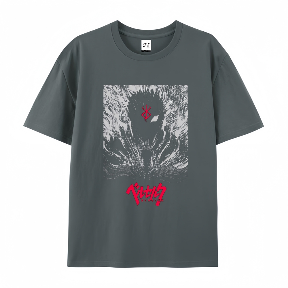 Pure Cotton Unisex Round Neck Anime T-Shirt Berserk