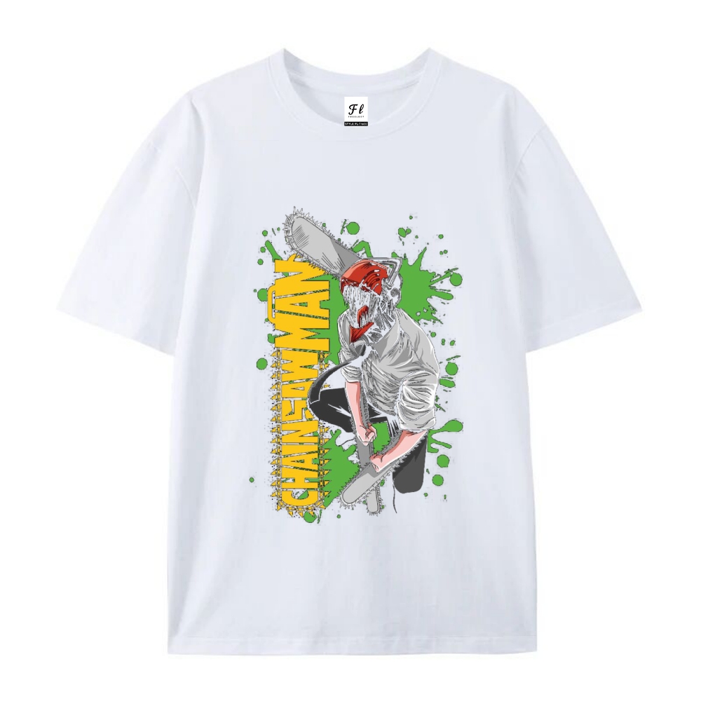 Pure Cotton Unisex Round Neck Anime T-Shirt Chainsaw Man