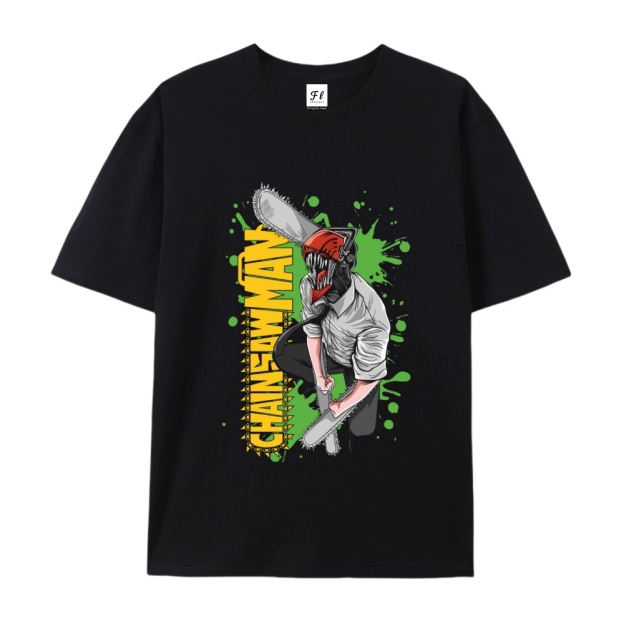 Pure Cotton Unisex Round Neck Anime T-Shirt Chainsaw Man