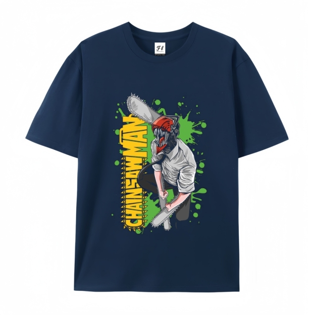 Pure Cotton Unisex Round Neck Anime T-Shirt Chainsaw Man