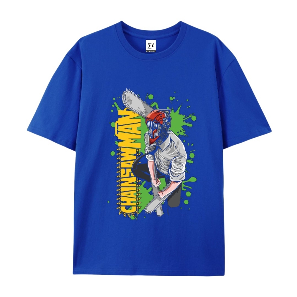 Pure Cotton Unisex Round Neck Anime T-Shirt Chainsaw Man