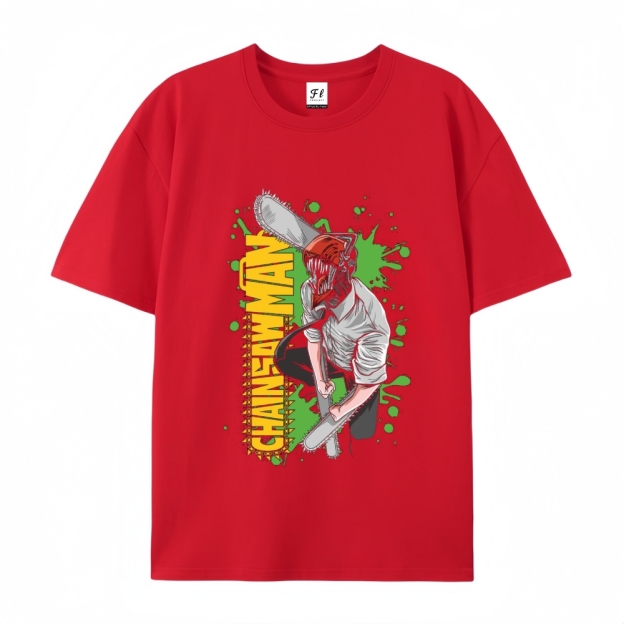 Pure Cotton Unisex Round Neck Anime T-Shirt Chainsaw Man