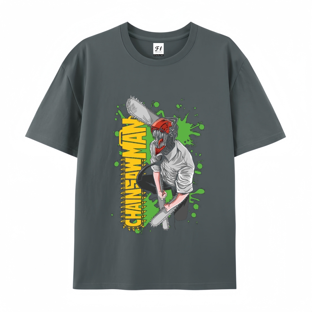 Pure Cotton Unisex Round Neck Anime T-Shirt Chainsaw Man