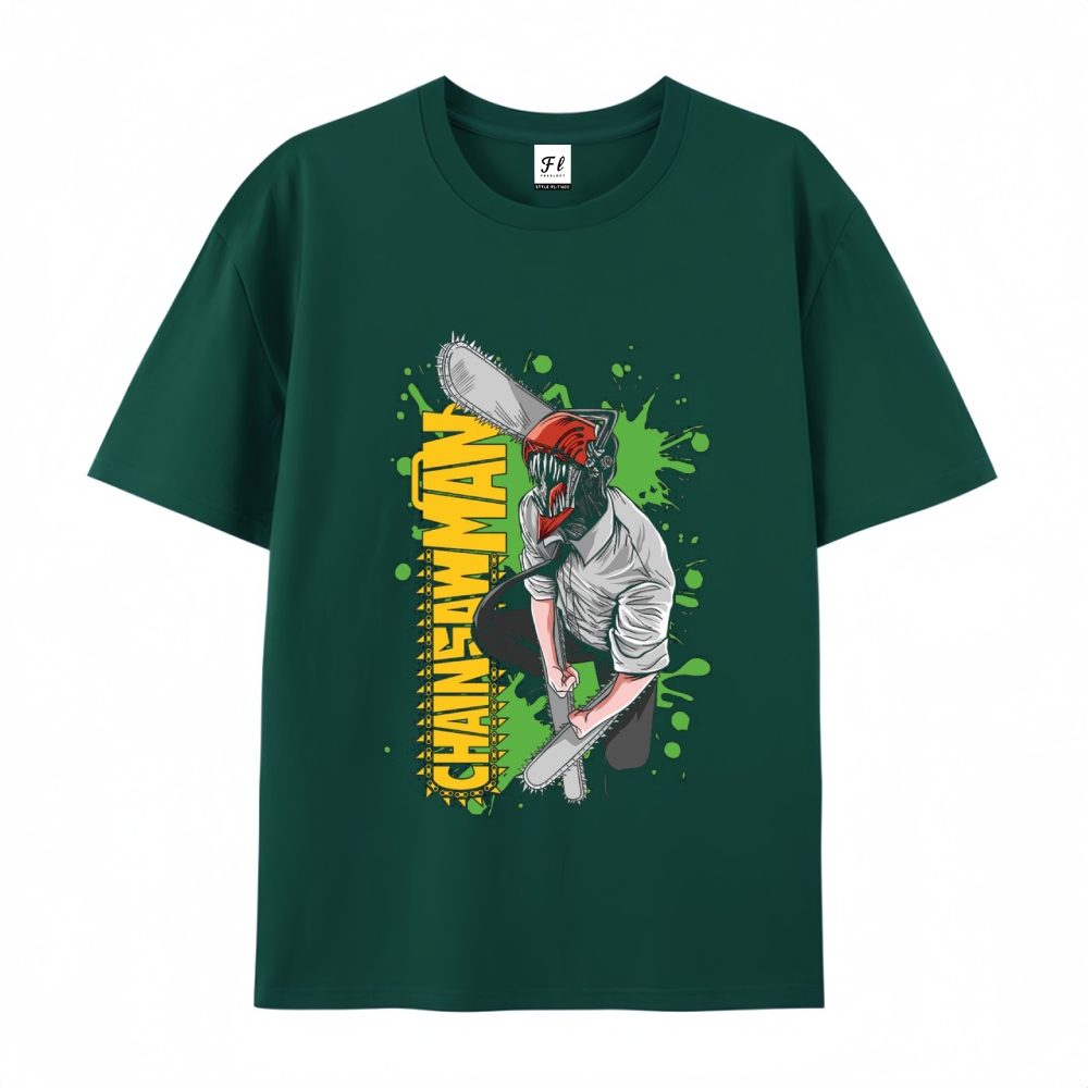 Pure Cotton Unisex Round Neck Anime T-Shirt Chainsaw Man