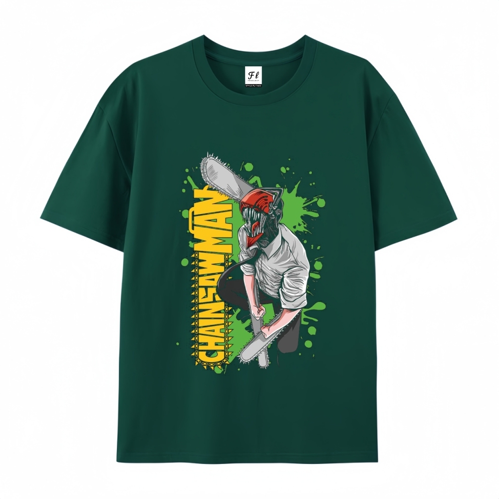 Pure Cotton Unisex Round Neck Anime T-Shirt Chainsaw Man