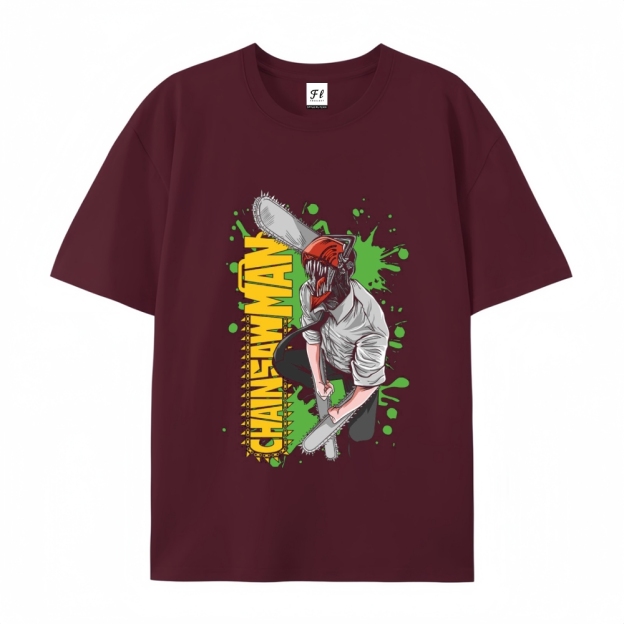 Pure Cotton Unisex Round Neck Anime T-Shirt Chainsaw Man