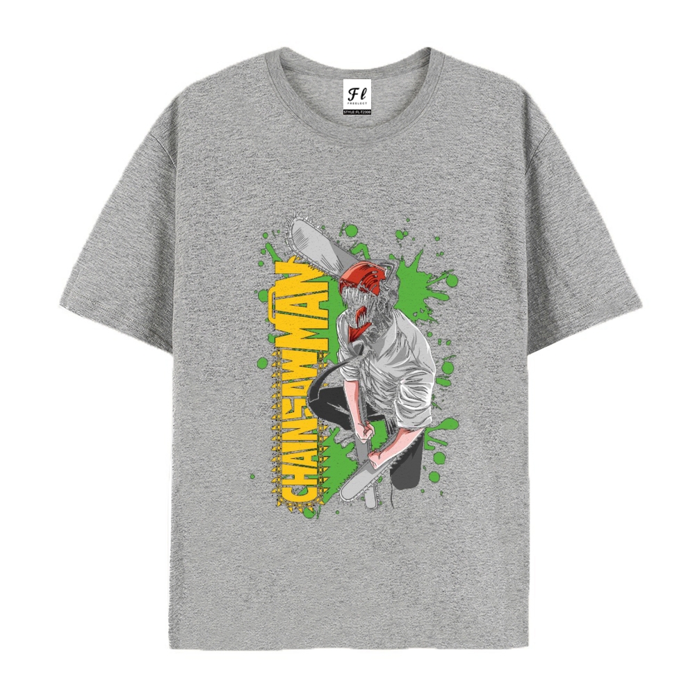 Pure Cotton Unisex Round Neck Anime T-Shirt Chainsaw Man