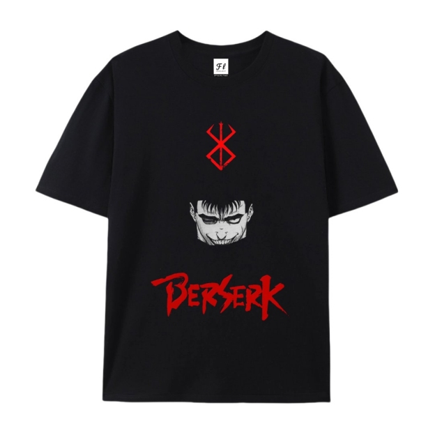 Pure Cotton Unisex Round Neck Anime T-Shirt Berserk