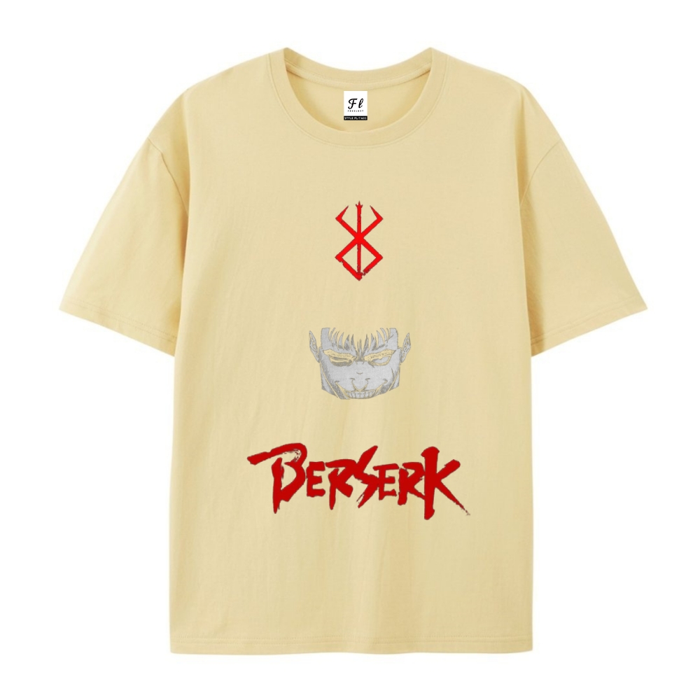 Pure Cotton Unisex Round Neck Anime T-Shirt Berserk