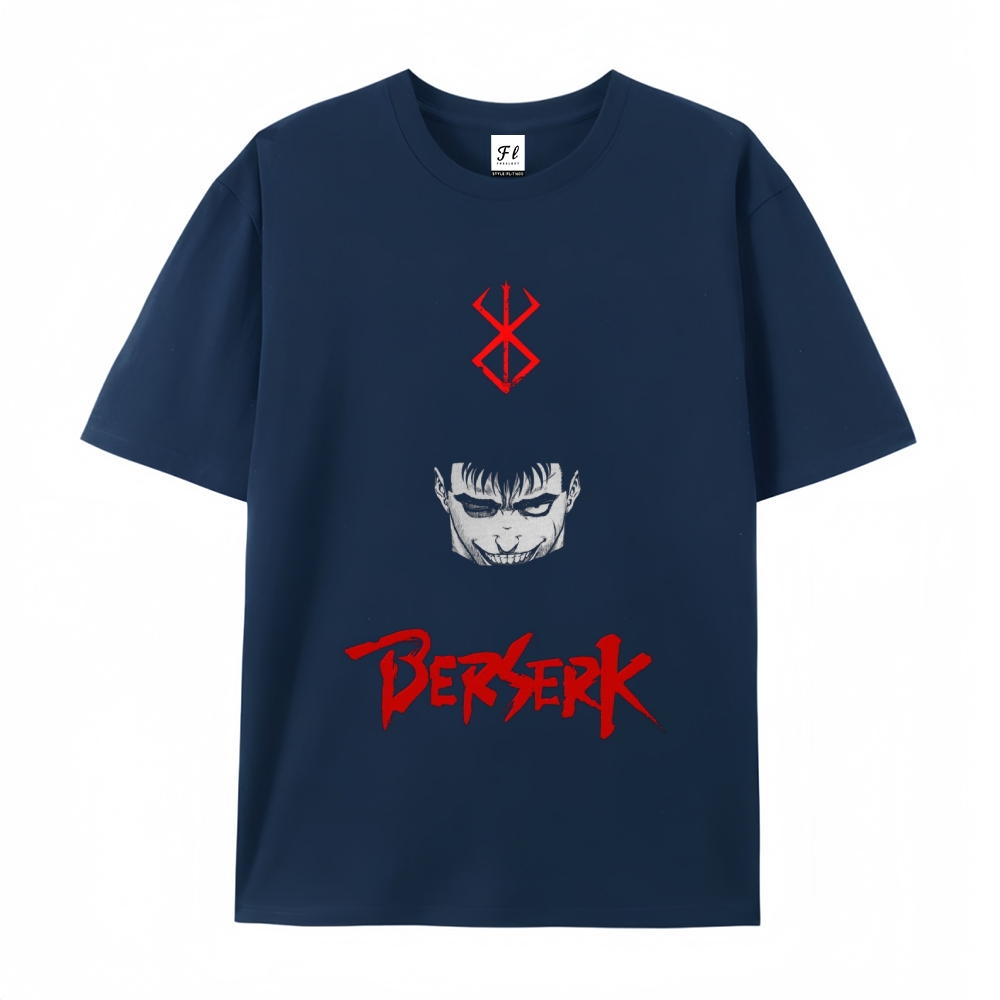 Pure Cotton Unisex Round Neck Anime T-Shirt Berserk