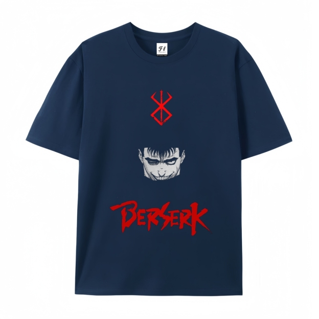 Pure Cotton Unisex Round Neck Anime T-Shirt Berserk