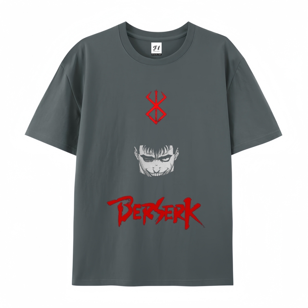Pure Cotton Unisex Round Neck Anime T-Shirt Berserk