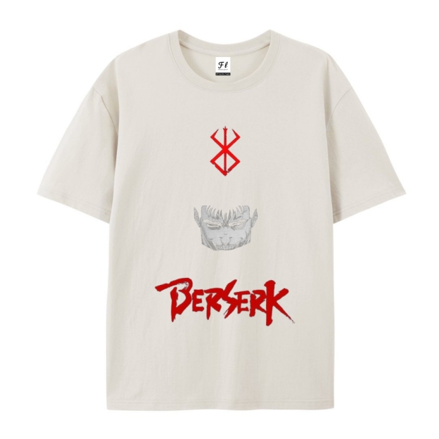 Pure Cotton Unisex Round Neck Anime T-Shirt Berserk