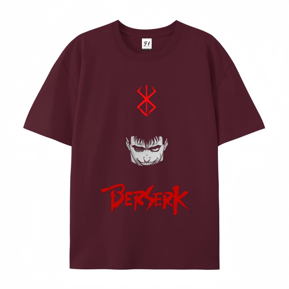 Pure Cotton Unisex Round Neck Anime T-Shirt Berserk