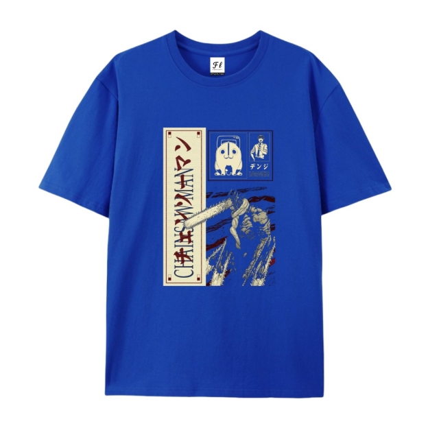 Pure Cotton Unisex Round Neck Anime T-Shirt Chainsaw Man