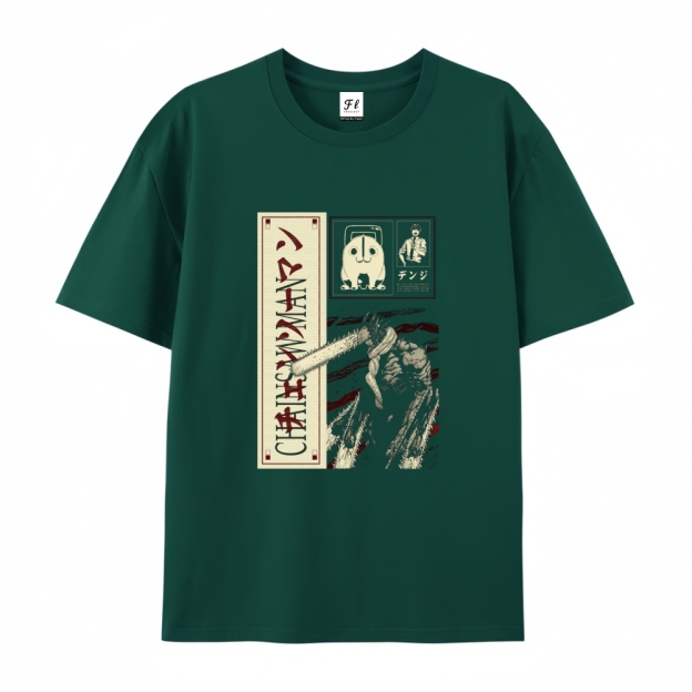 Pure Cotton Unisex Round Neck Anime T-Shirt Chainsaw Man