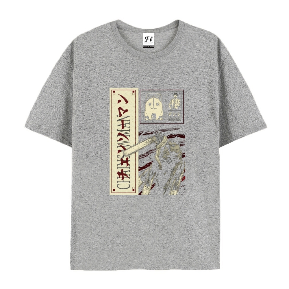 Pure Cotton Unisex Round Neck Anime T-Shirt Chainsaw Man