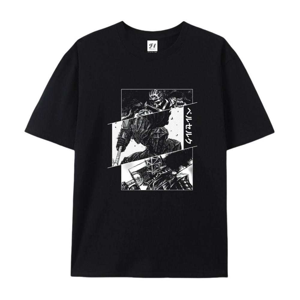 Pure Cotton Unisex Round Neck Anime T-Shirt Berserk