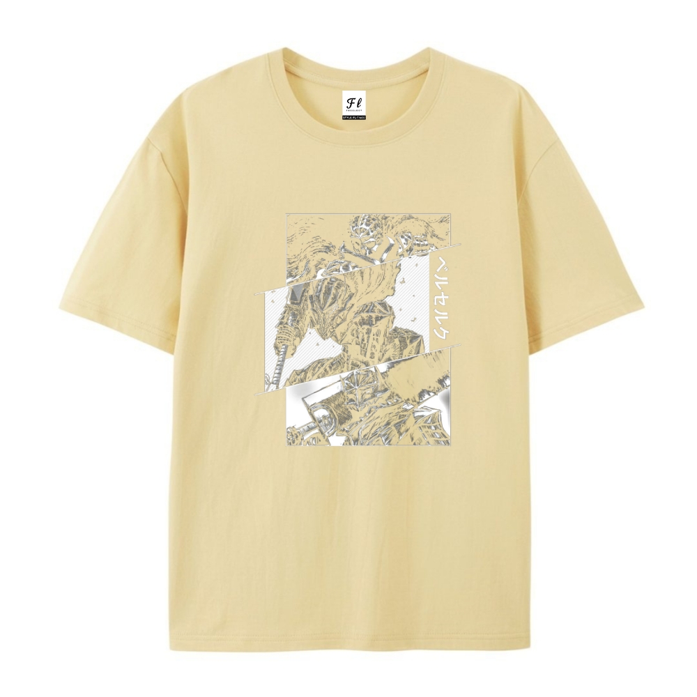 Pure Cotton Unisex Round Neck Anime T-Shirt Berserk
