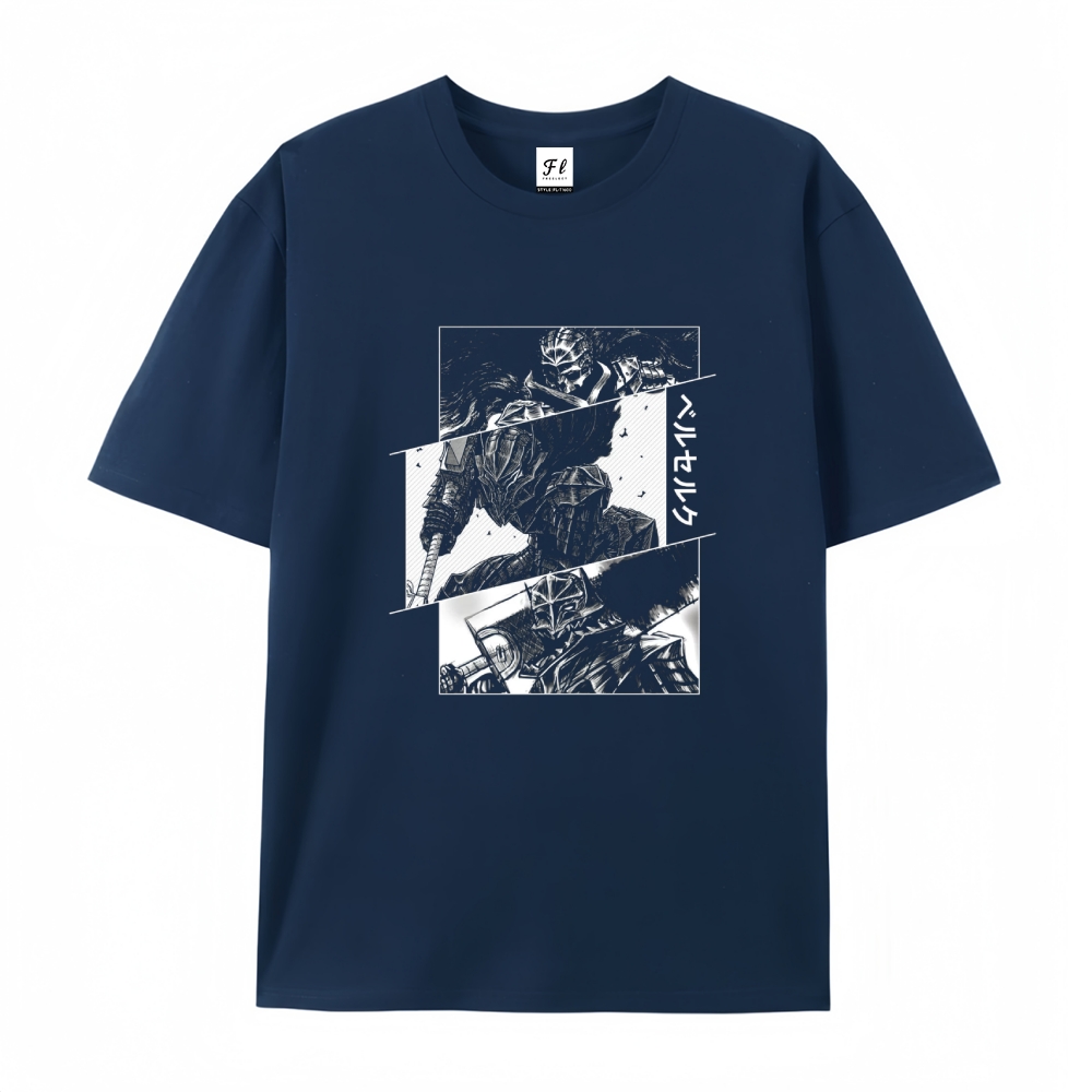 Pure Cotton Unisex Round Neck Anime T-Shirt Berserk
