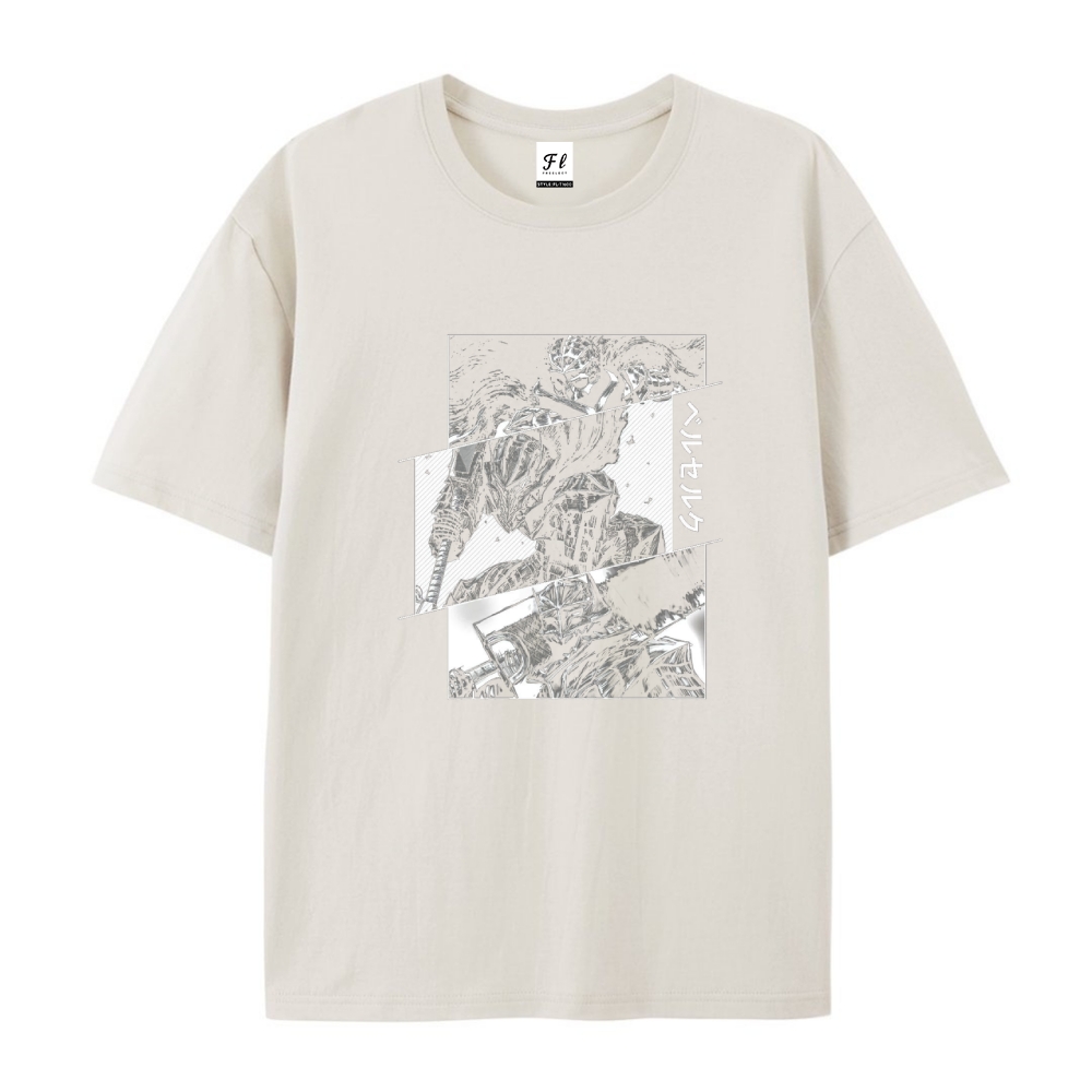 Pure Cotton Unisex Round Neck Anime T-Shirt Berserk