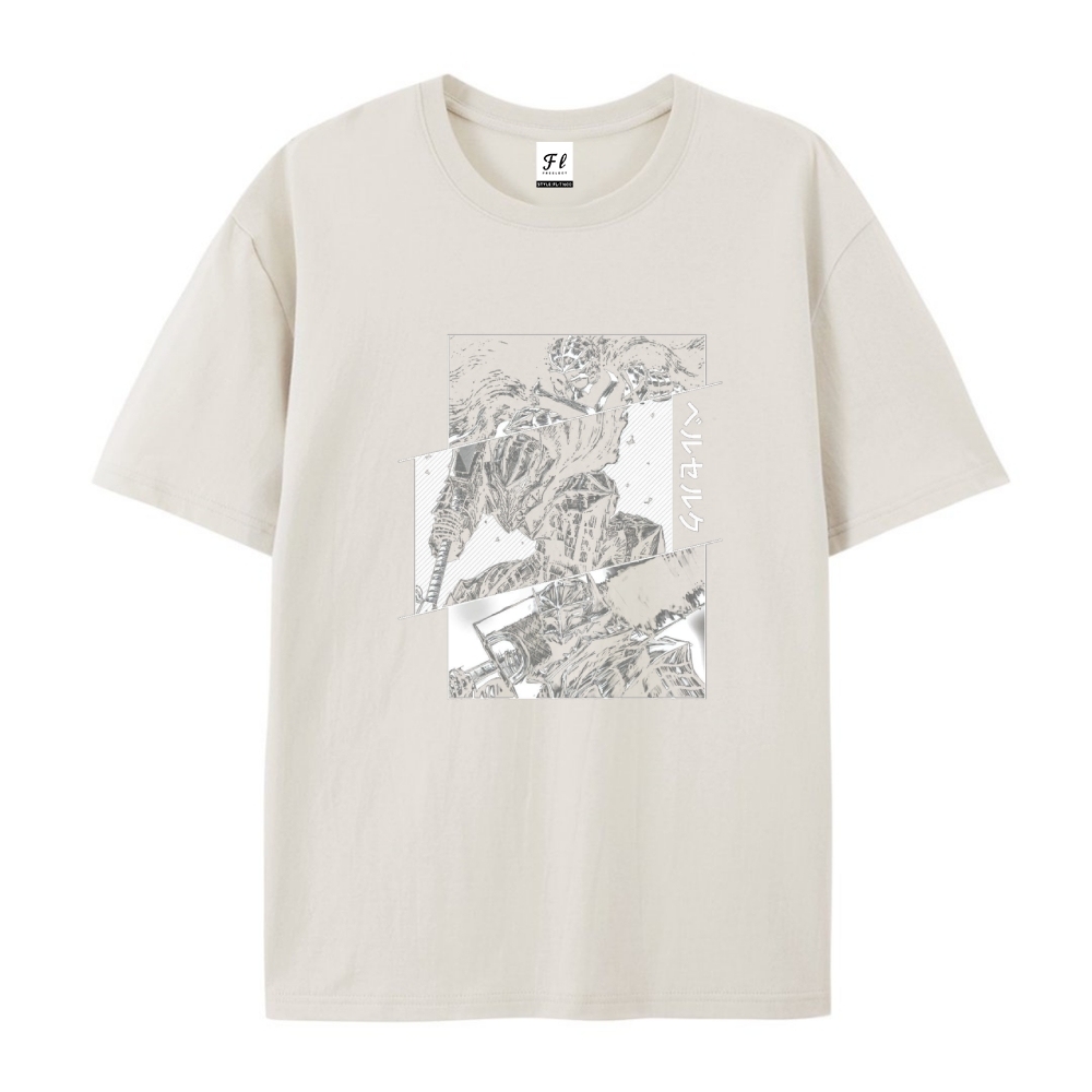 Pure Cotton Unisex Round Neck Anime T-Shirt Berserk