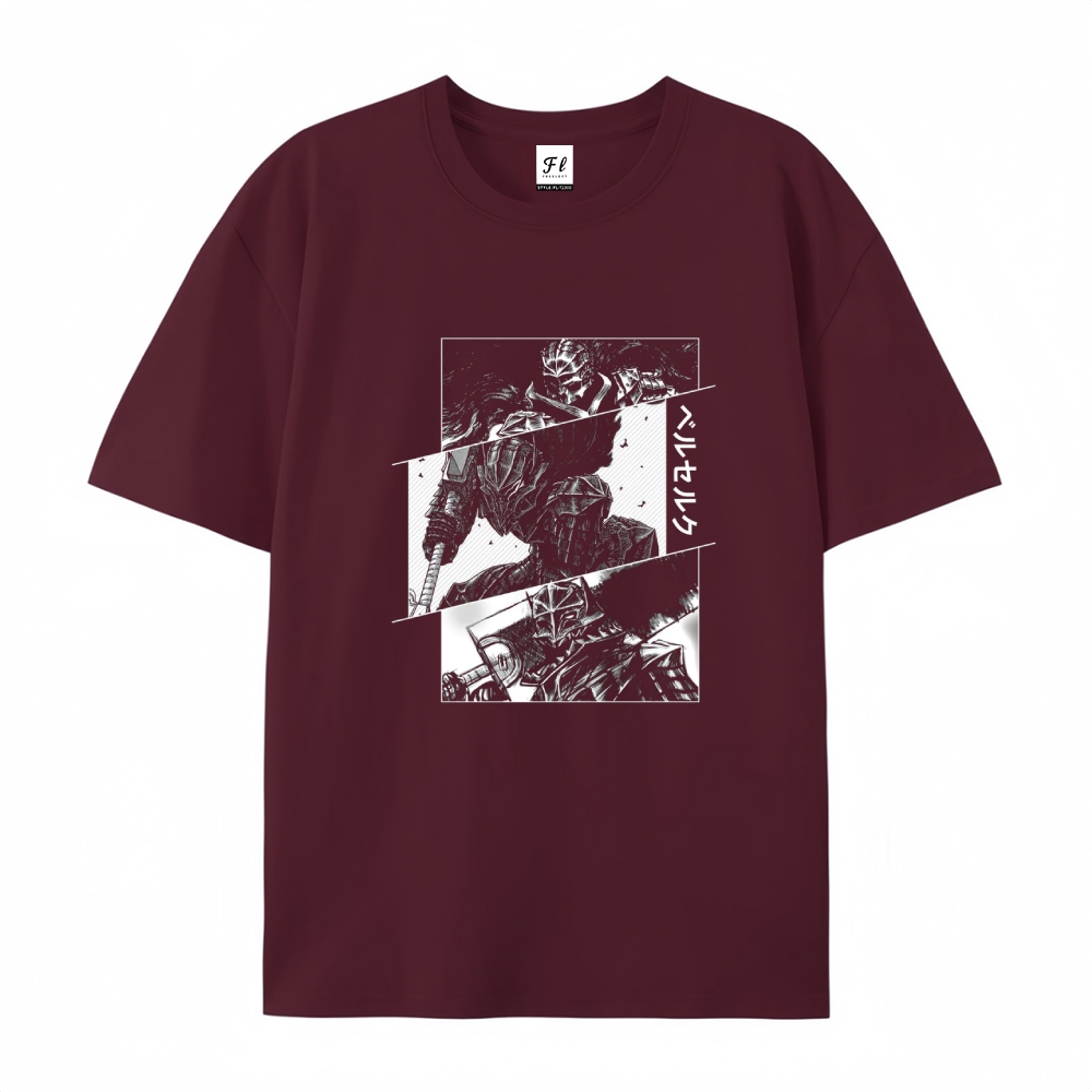Pure Cotton Unisex Round Neck Anime T-Shirt Berserk