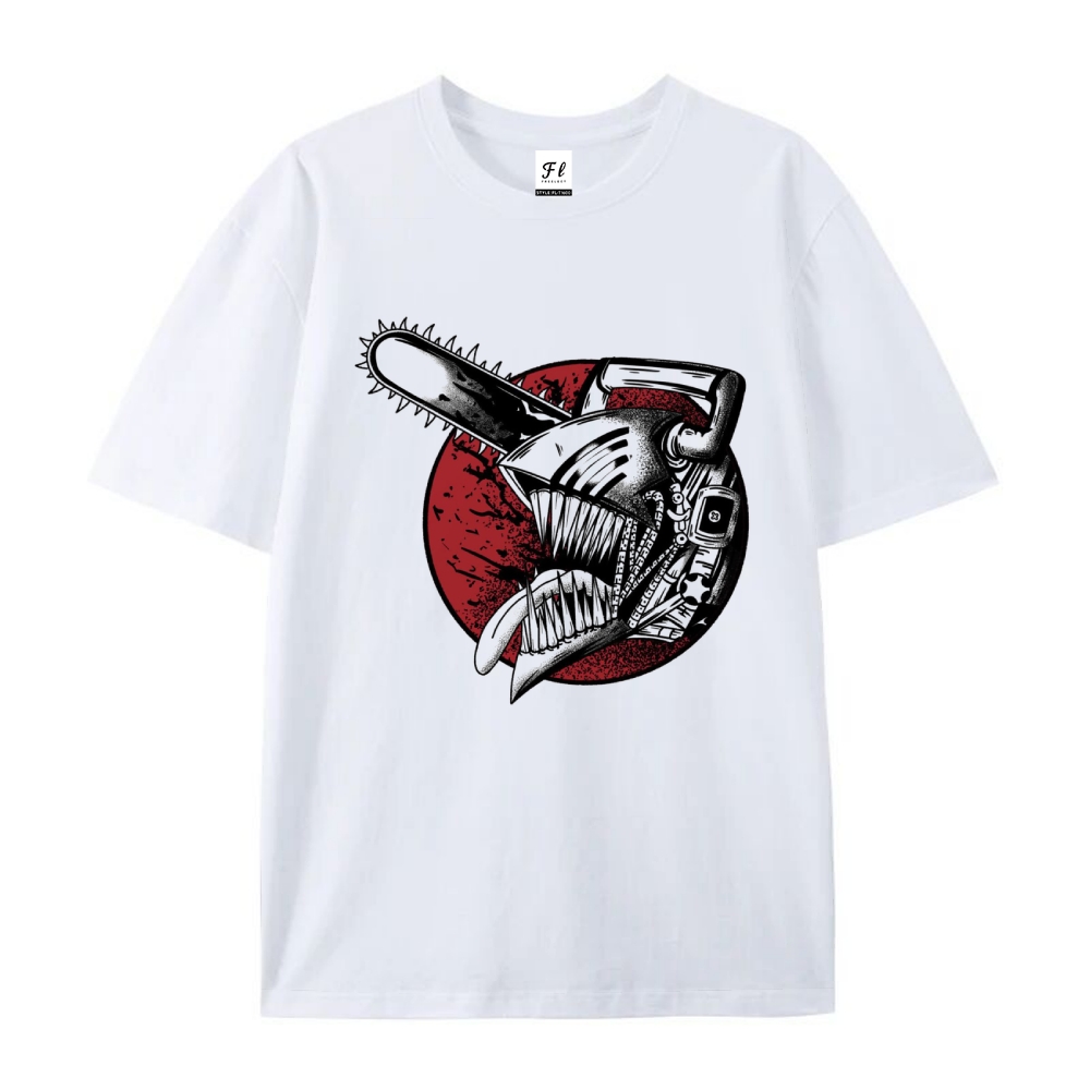 Pure Cotton Unisex Round Neck Anime T-Shirt Chainsaw Man