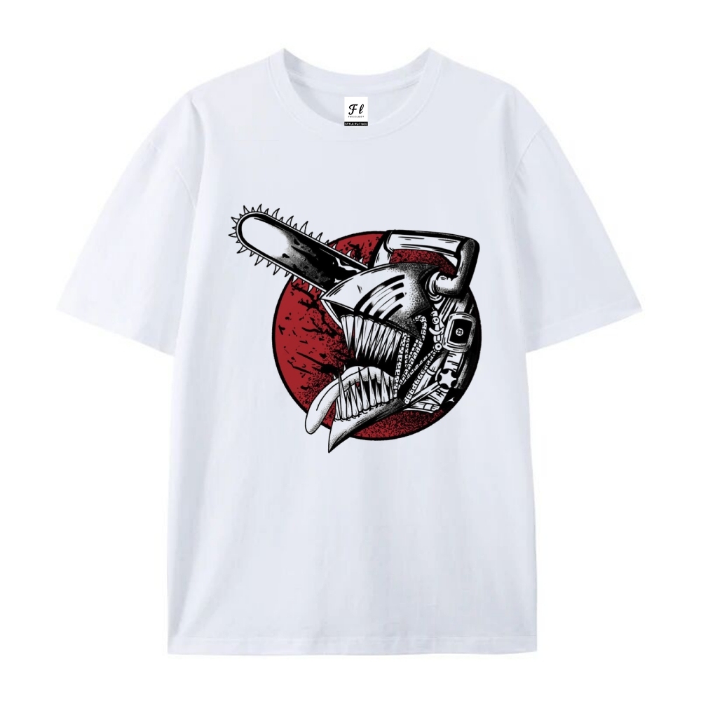 Pure Cotton Unisex Round Neck Anime T-Shirt Chainsaw Man