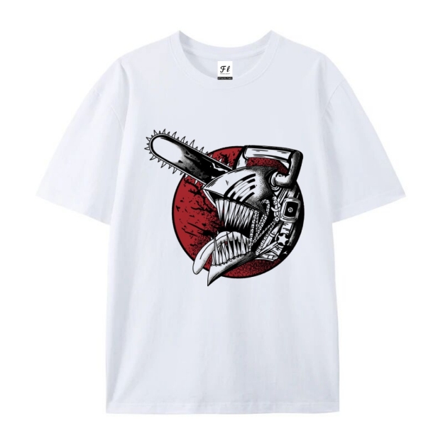 Pure Cotton Unisex Round Neck Anime T-Shirt Chainsaw Man