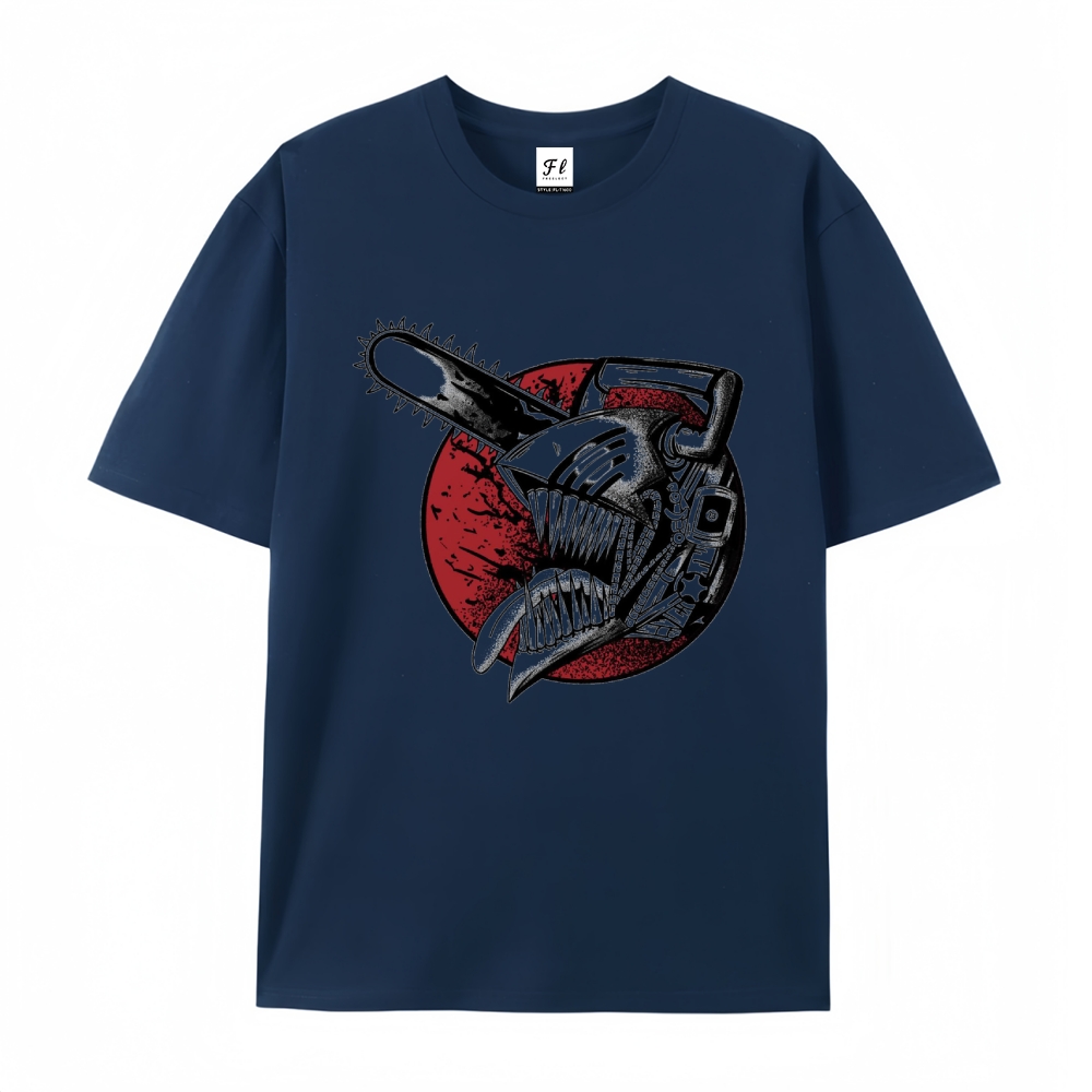 Pure Cotton Unisex Round Neck Anime T-Shirt Chainsaw Man