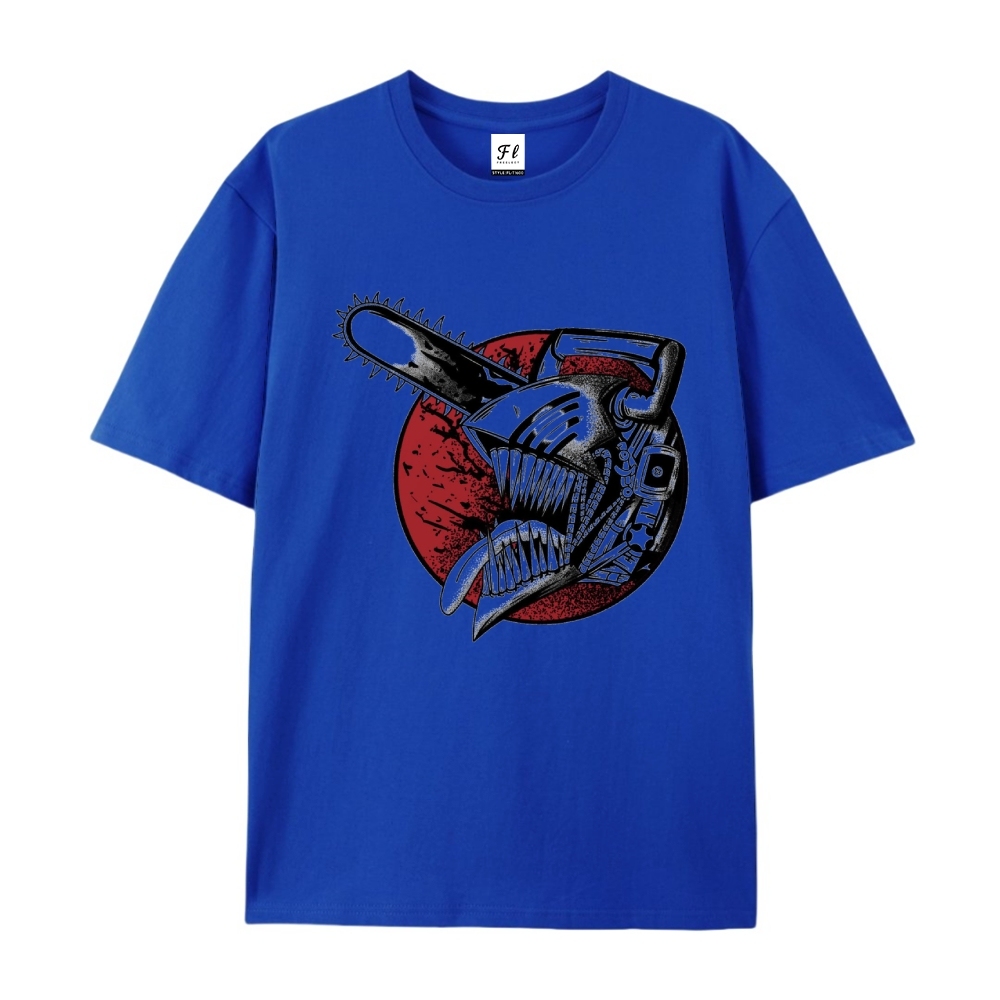 Pure Cotton Unisex Round Neck Anime T-Shirt Chainsaw Man