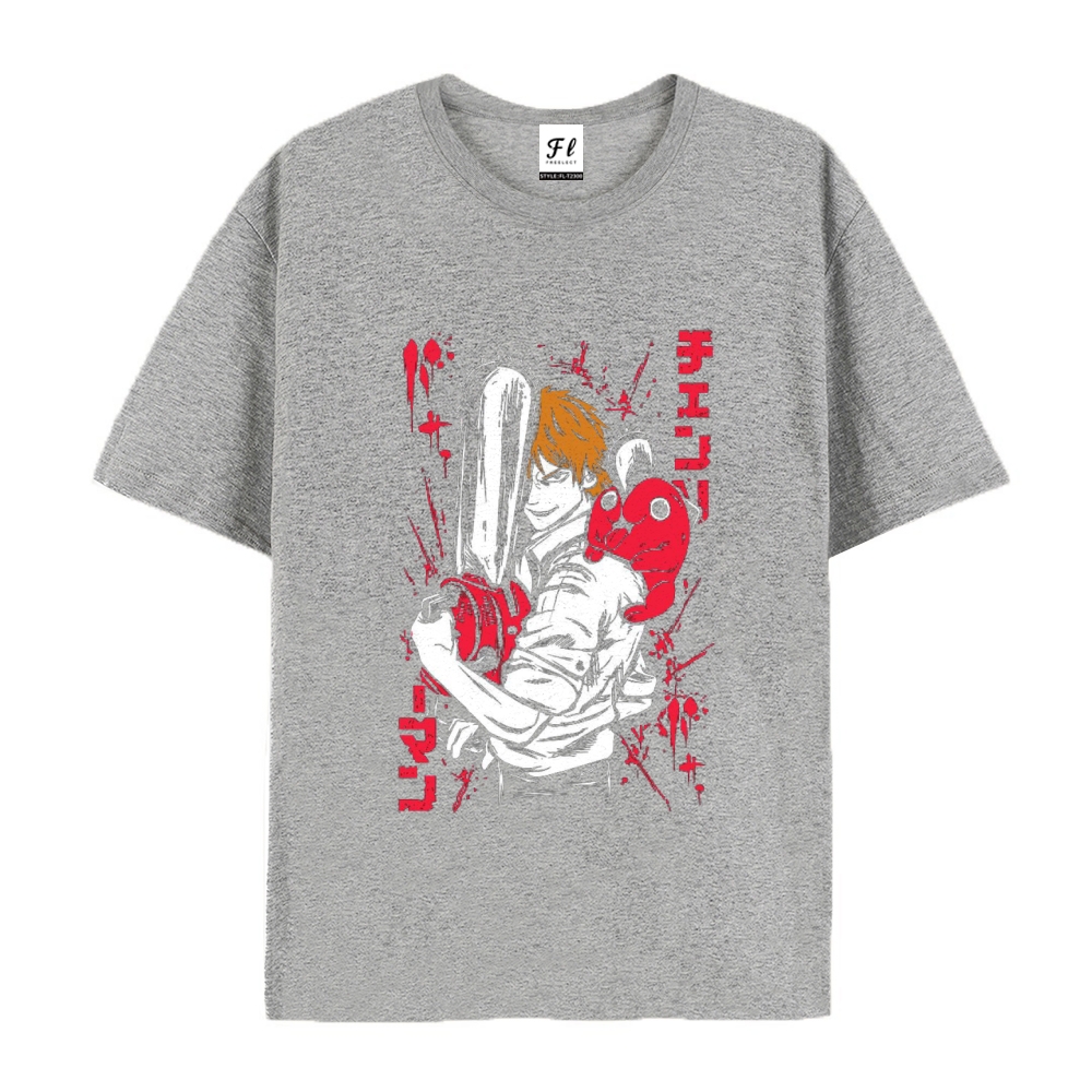 Pure Cotton Unisex Round Neck Anime T-Shirt Chainsaw Man