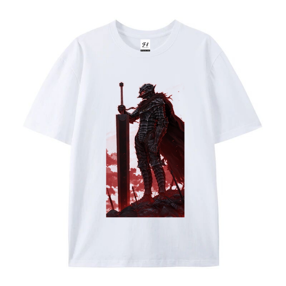 Pure Cotton Unisex Round Neck Anime T-Shirt Berserk