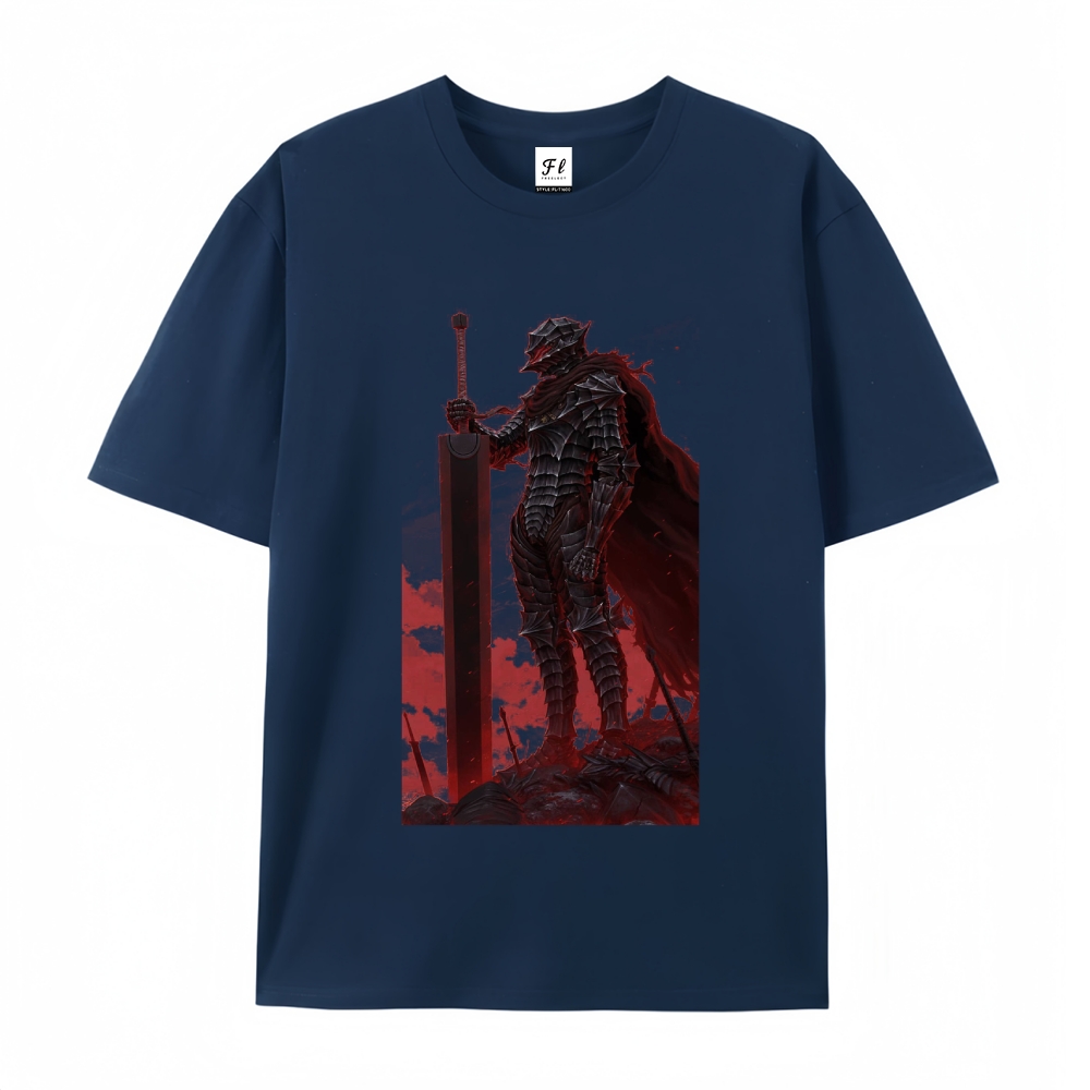 Pure Cotton Unisex Round Neck Anime T-Shirt Berserk