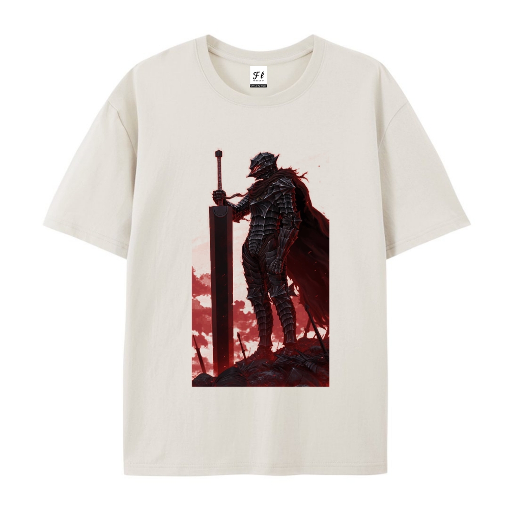 Pure Cotton Unisex Round Neck Anime T-Shirt Berserk