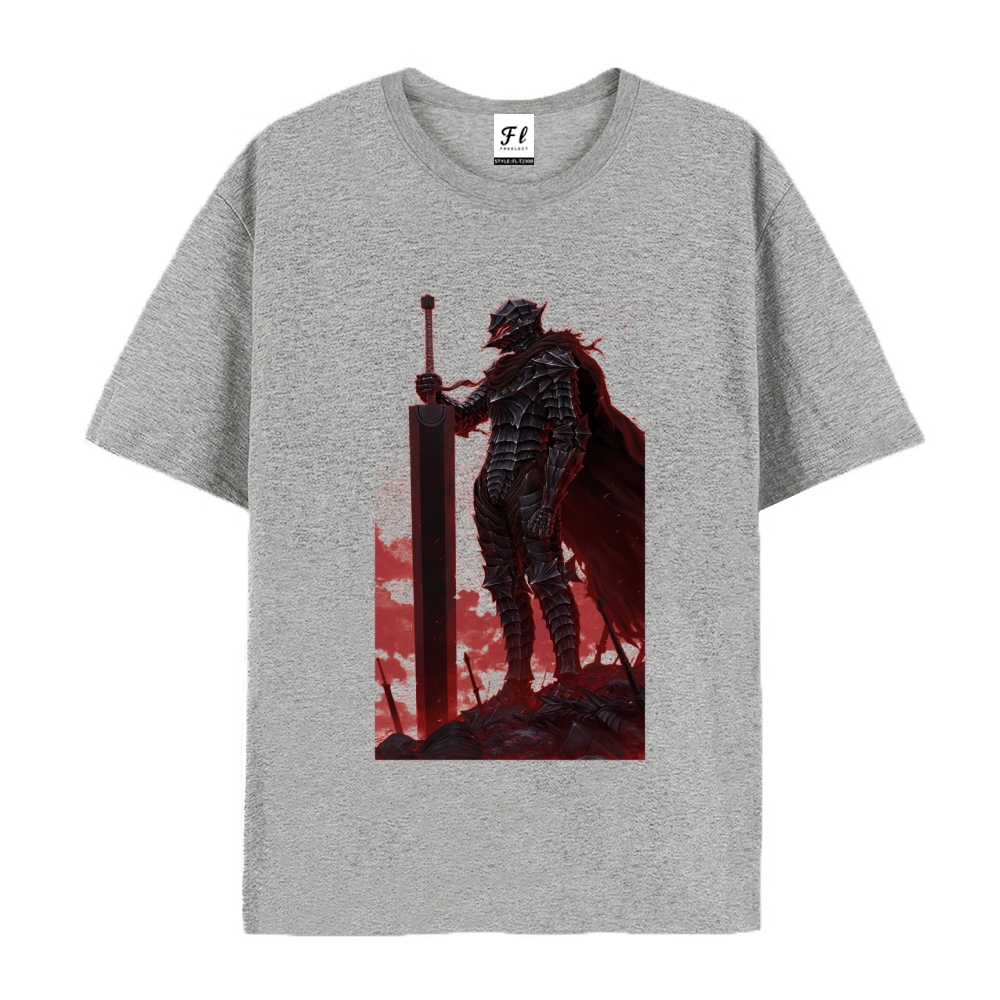 Pure Cotton Unisex Round Neck Anime T-Shirt Berserk