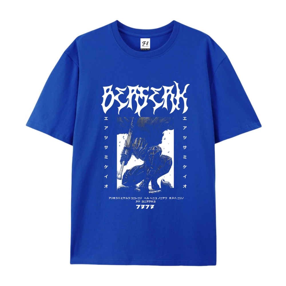 Pure Cotton Unisex Round Neck Anime T-Shirt Berserk