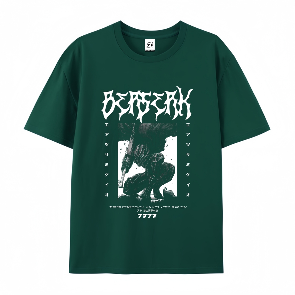 Pure Cotton Unisex Round Neck Anime T-Shirt Berserk
