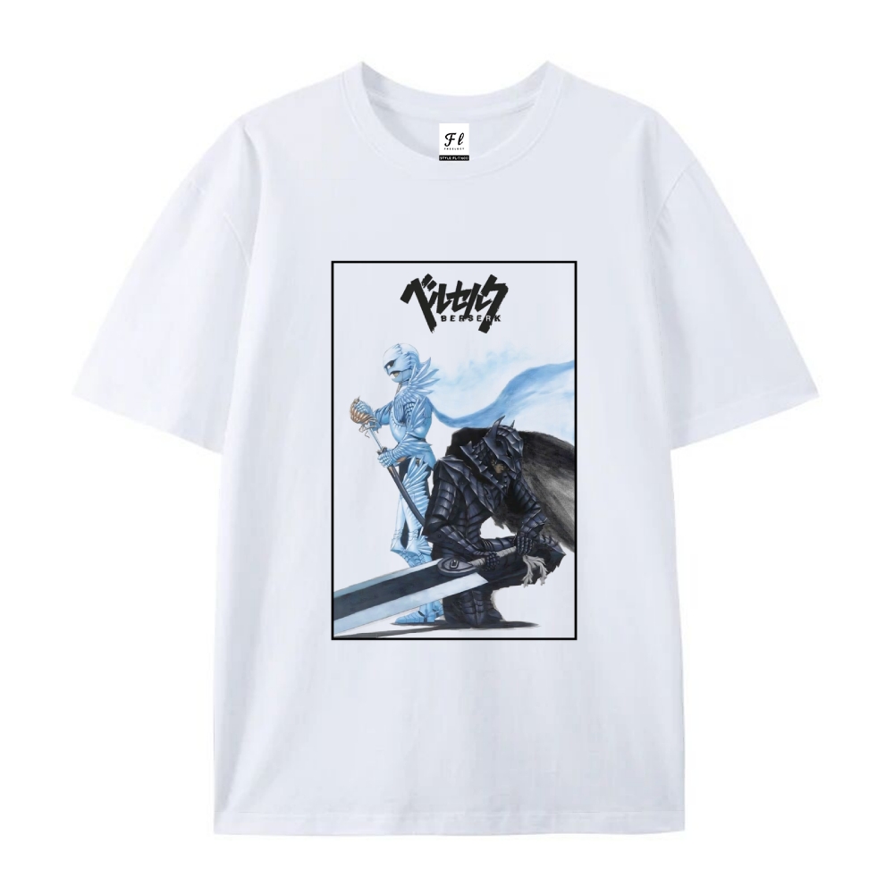 Pure Cotton Unisex Round Neck Anime T-Shirt Berserk