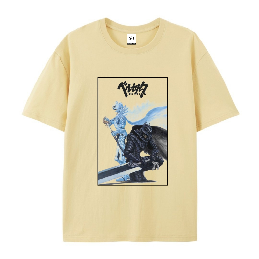 Pure Cotton Unisex Round Neck Anime T-Shirt Berserk