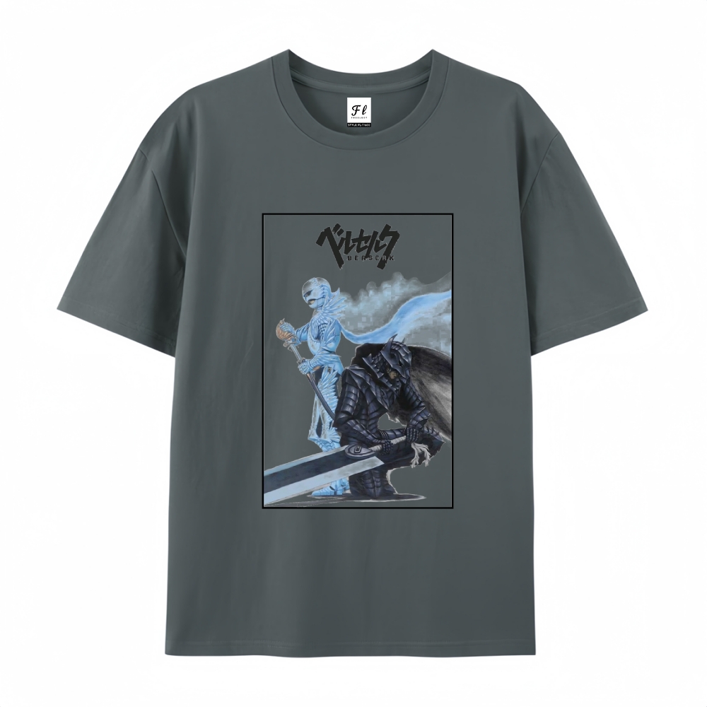 Pure Cotton Unisex Round Neck Anime T-Shirt Berserk