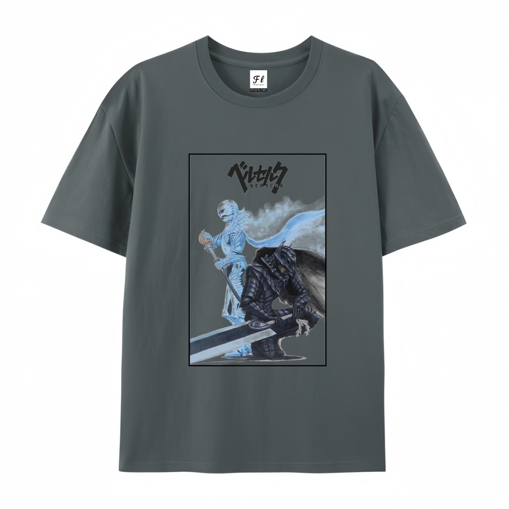 Pure Cotton Unisex Round Neck Anime T-Shirt Berserk