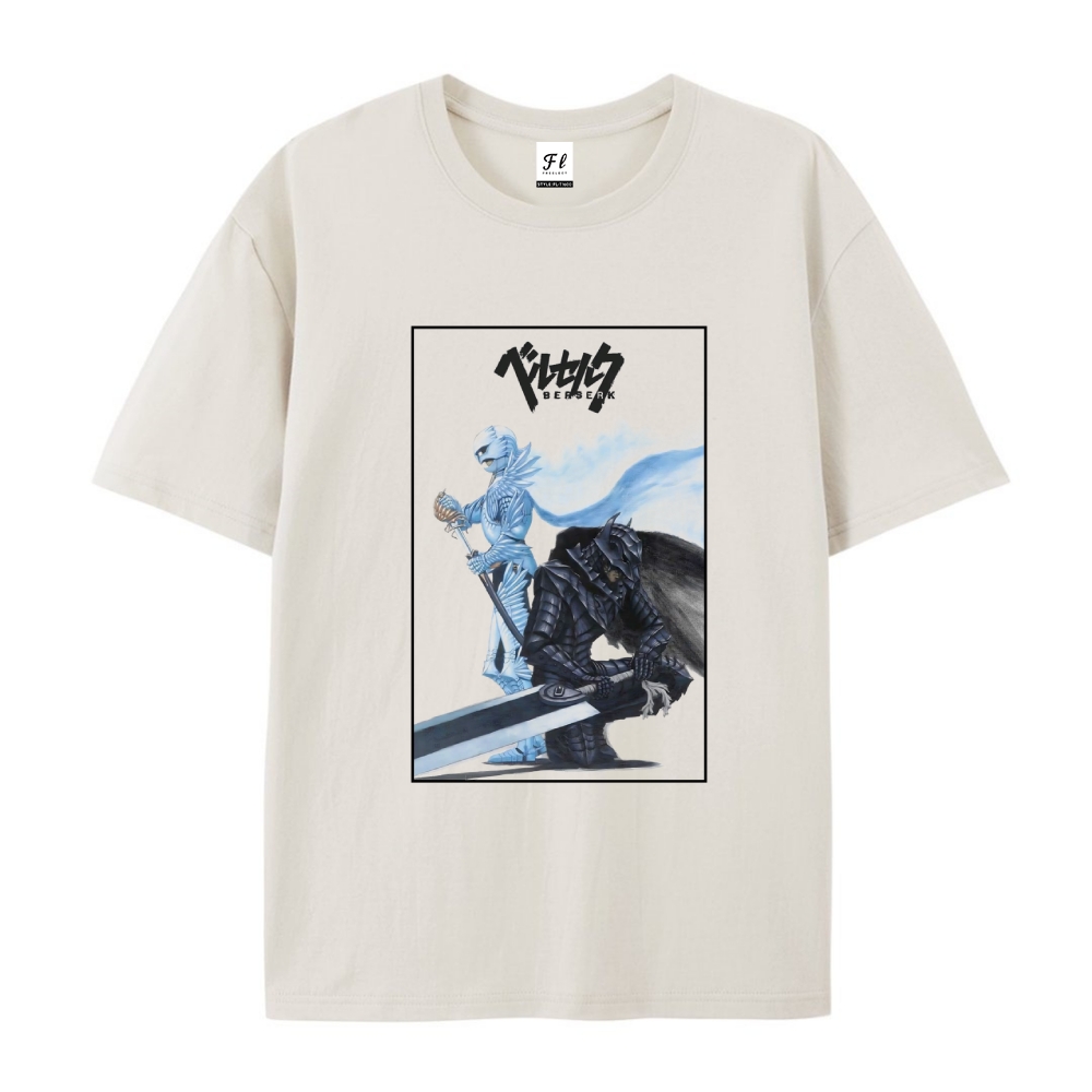 Pure Cotton Unisex Round Neck Anime T-Shirt Berserk