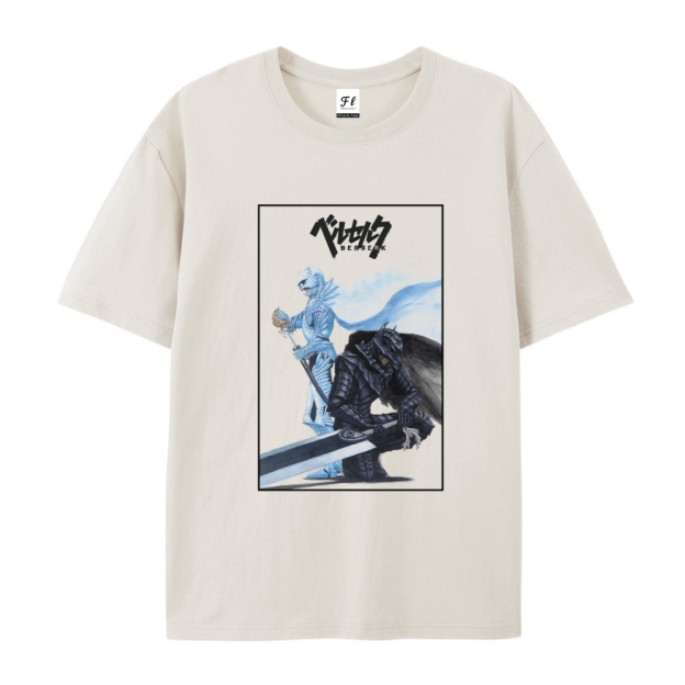 Pure Cotton Unisex Round Neck Anime T-Shirt Berserk