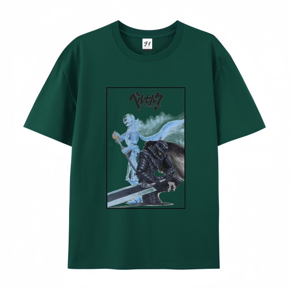 Pure Cotton Unisex Round Neck Anime T-Shirt Berserk