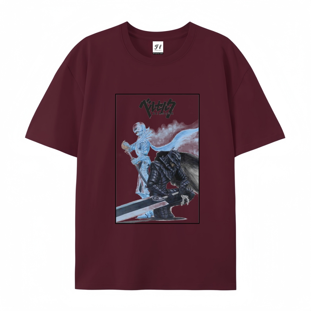 Pure Cotton Unisex Round Neck Anime T-Shirt Berserk
