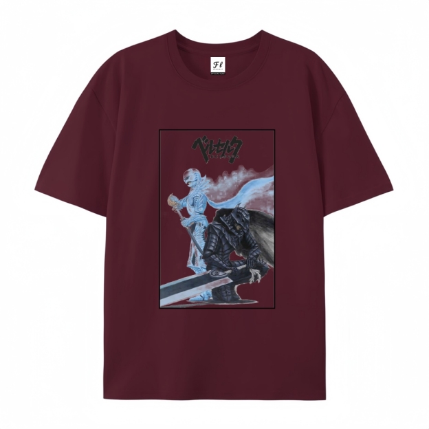 Pure Cotton Unisex Round Neck Anime T-Shirt Berserk